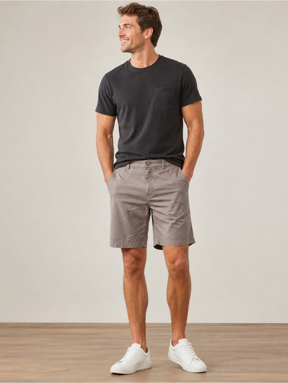 Fabletics The High Side Chino Shorts Gray Size 29 Stretch Casual Golf NWT